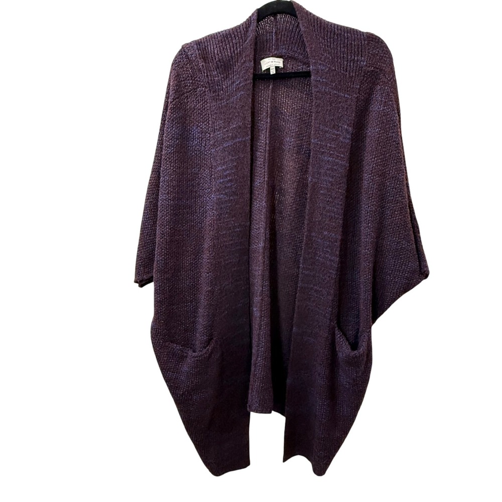Lucky Brand Women's XS/S Purple Knit Cardigan Pockets Oversized Fit Cozy Core